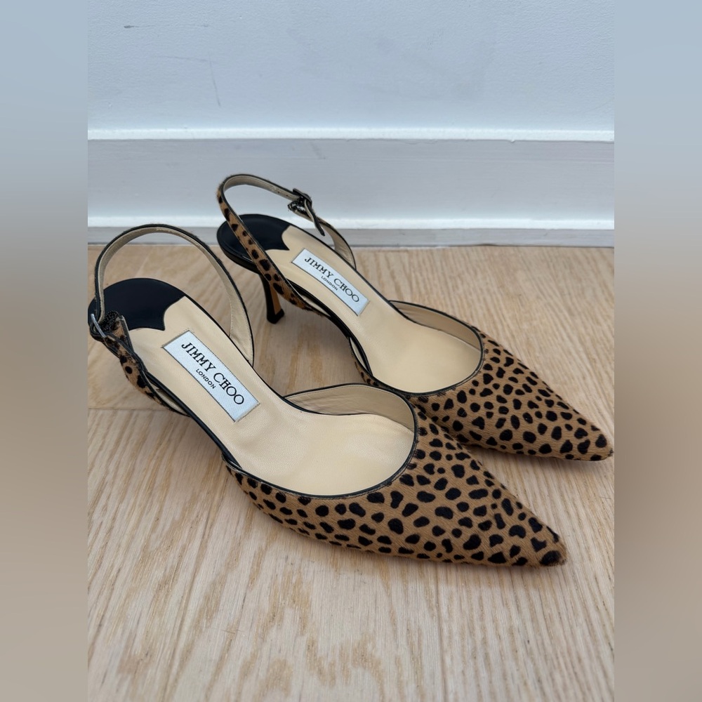Jimmy Choo Leopard Print Heels - Picture 2 of 11
